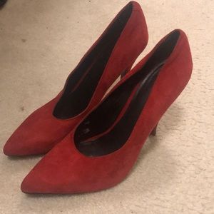 Nine West Red Suede High Heels size 7.5